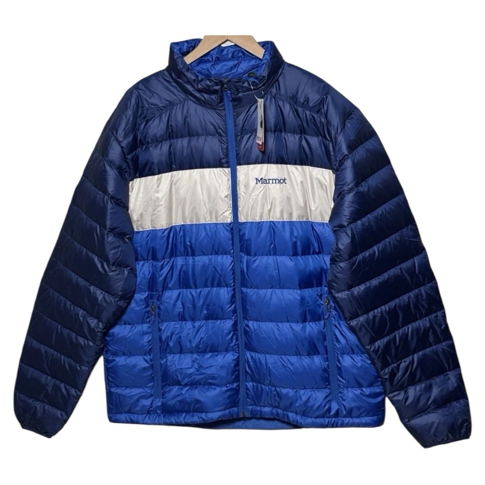 NEW Marmot Ares 600 Fill Duck Down Jacket Puffer Mens Size 2XL Surf/ Artic Navy